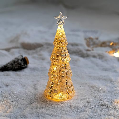 Miniatura 5 de Decoraciones de Navidad para interiores 2023, árbol de Navidad artificial de mesa iluminado, mini árboles de Navidad, escritorio creativo, mesa,
