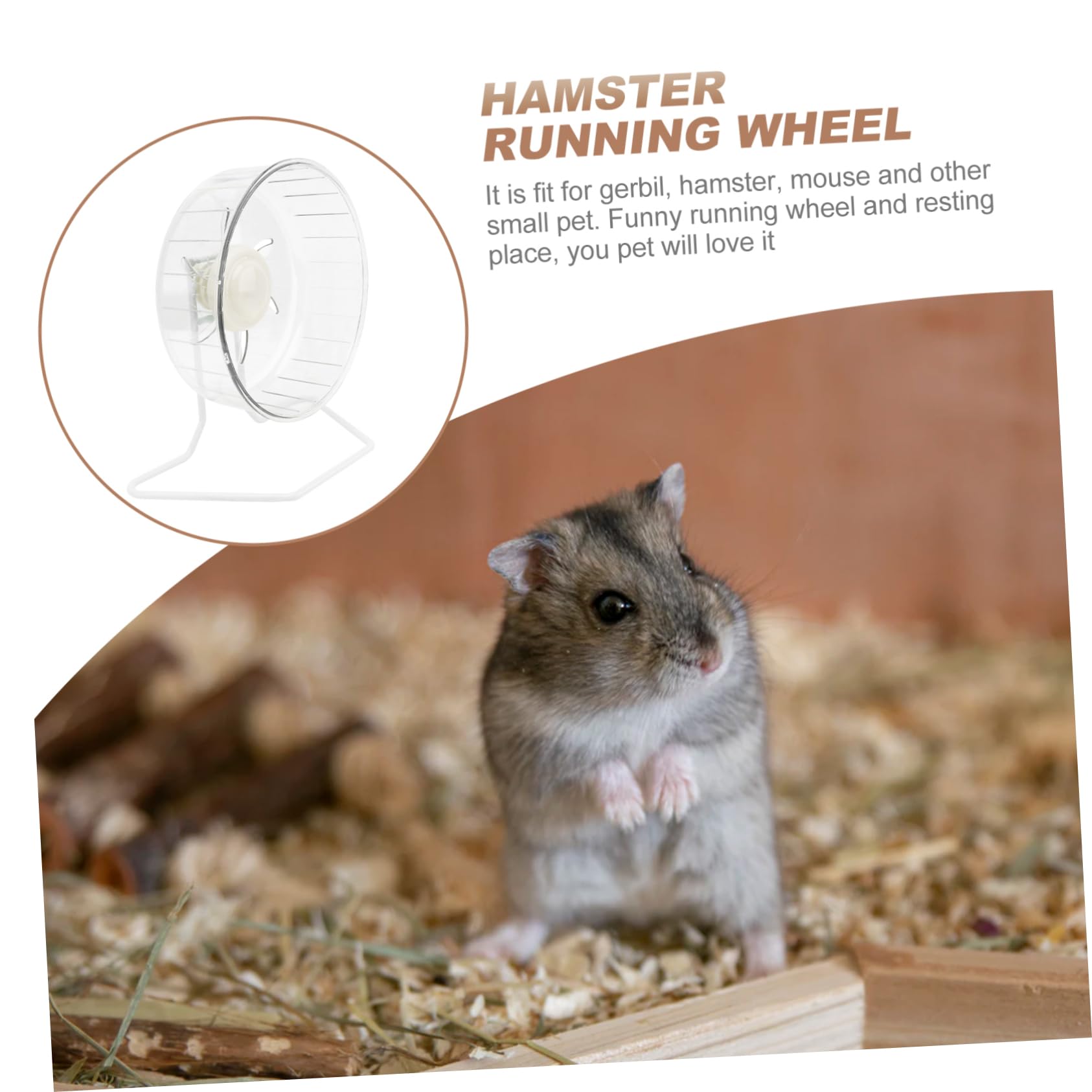 Ruota Silenziosa per Criceti in Plastica e Ferro Bianco | Piccoli Animali e Gerbilli, Forma a Ruota, Accessorio per Gioco e Movimento Domestico