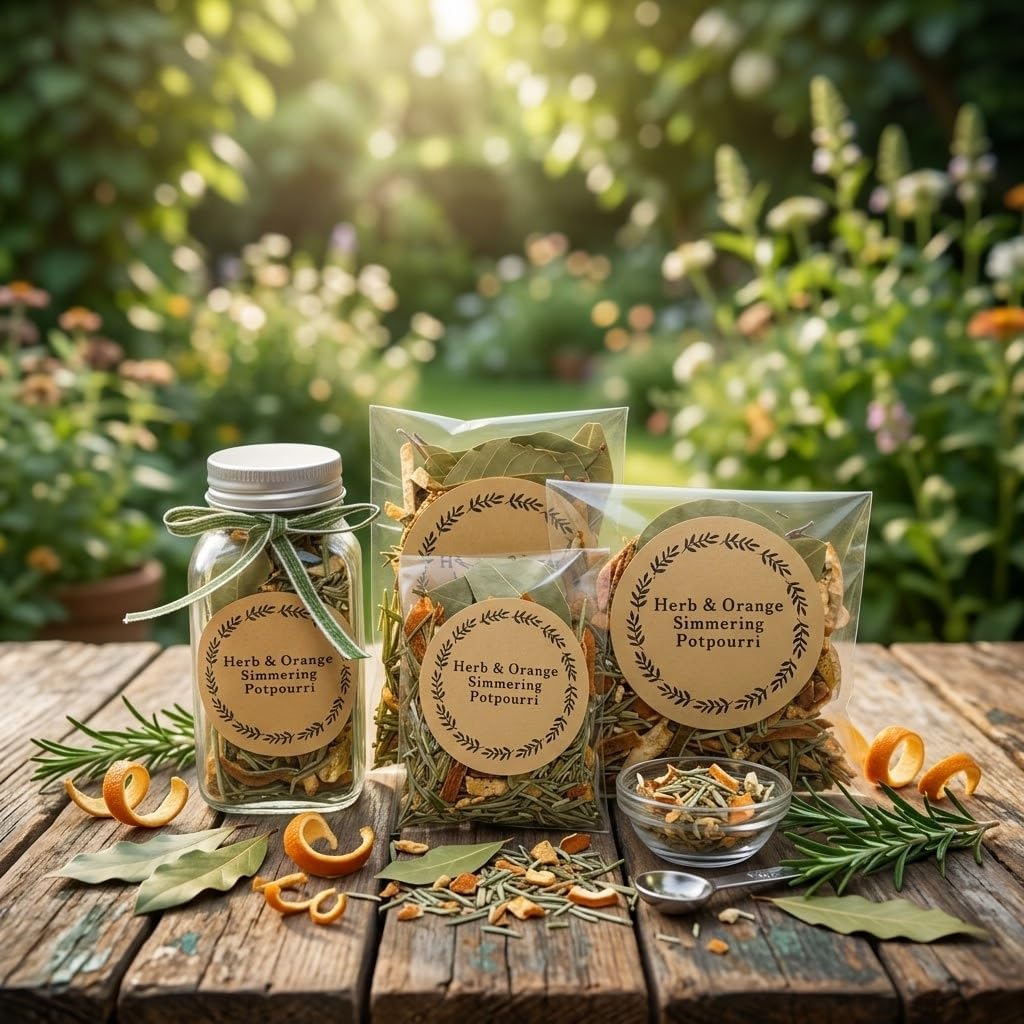 Nosadi Herb & Orange Simmering Potpourri Kit Natural Stovetop Simmer Pot Blend Refreshing Home Fragrance for Family Gathering, Housewarming