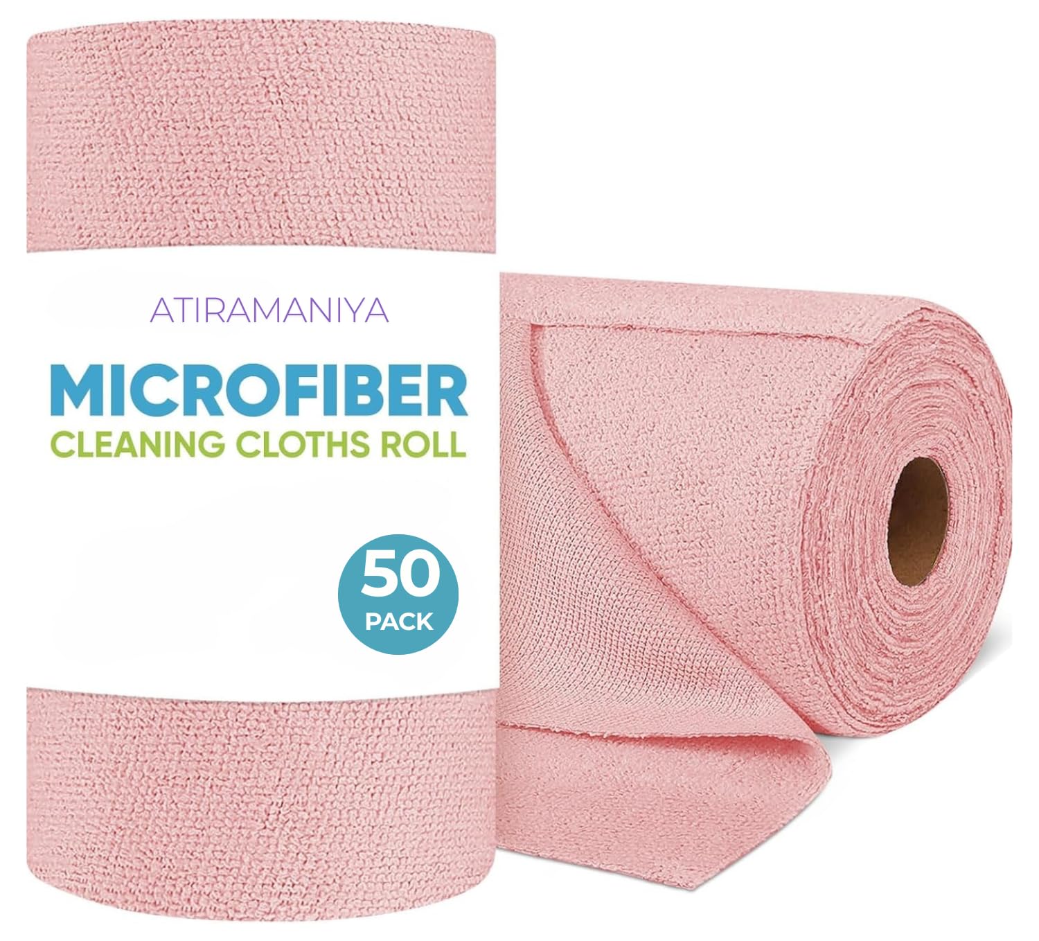 Microfiber Cleaning Cloth Roll – 25x25cm Tear-Away Reusable Towels, Super Absorbent Washable Lint-Free Rags for Kitchen, Car, Glass & Garage – Multicolor (50)-image-15