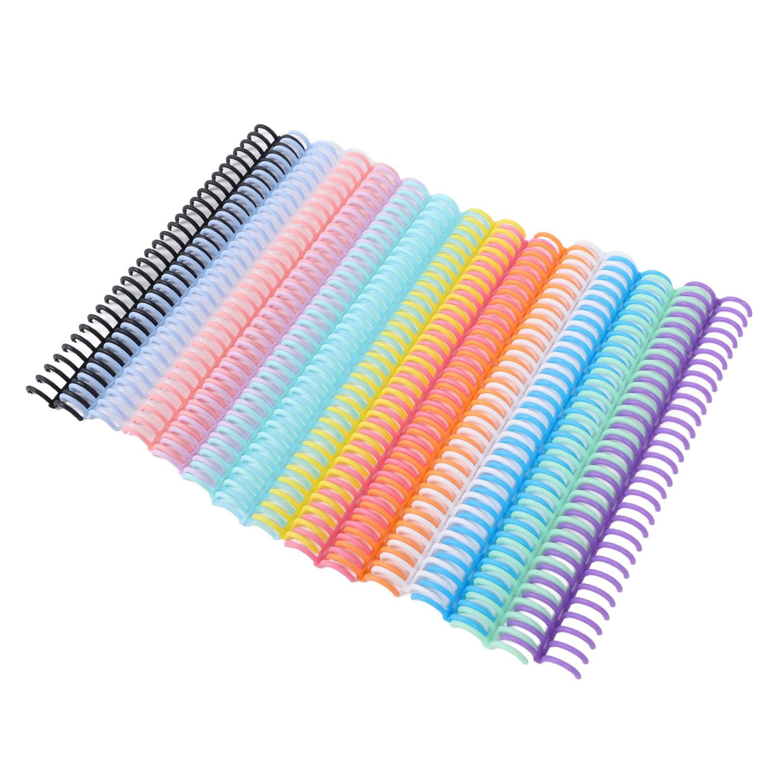SIXRUN 14 Colori Anelli di Plastica per Rilegatura Spinale Anelli per Rilegatura a Pettine 30 /striscia Diametro 19mm per Carta A4 B5 A5 con Capacità di 150 Fogli Materiale PP