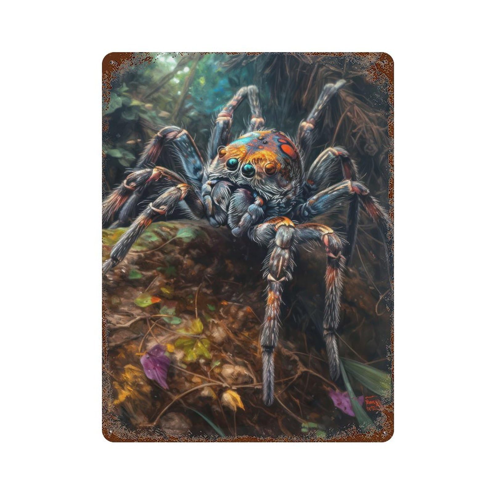 The Adaptive Spider Decorative Tin Sign 15.7"x11.8", for Bistro, Counter And Cafe Decor, Classic Wall Plaque