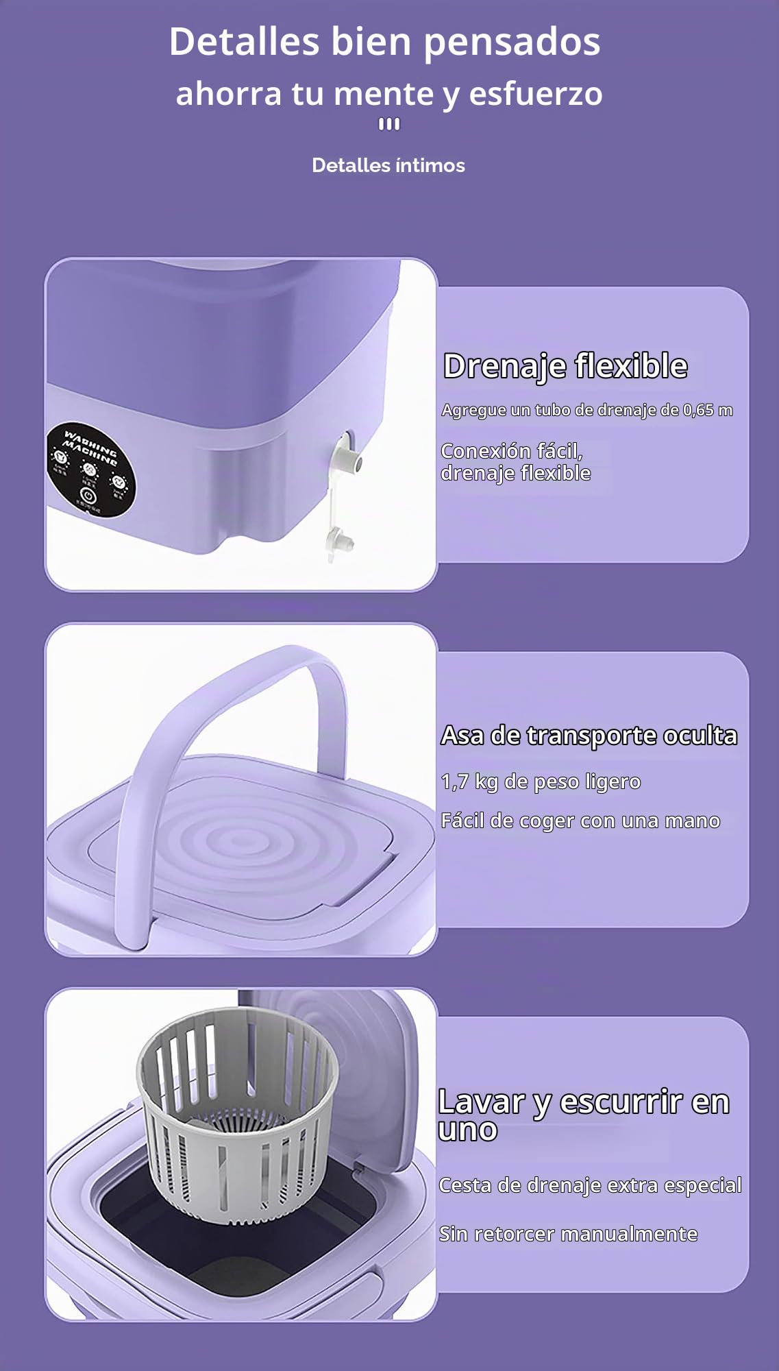 12L Portable washing machine, Mini Lavadora portátil para viajes, camping, mini lavadora portátil, lavadora (EU power-verde)