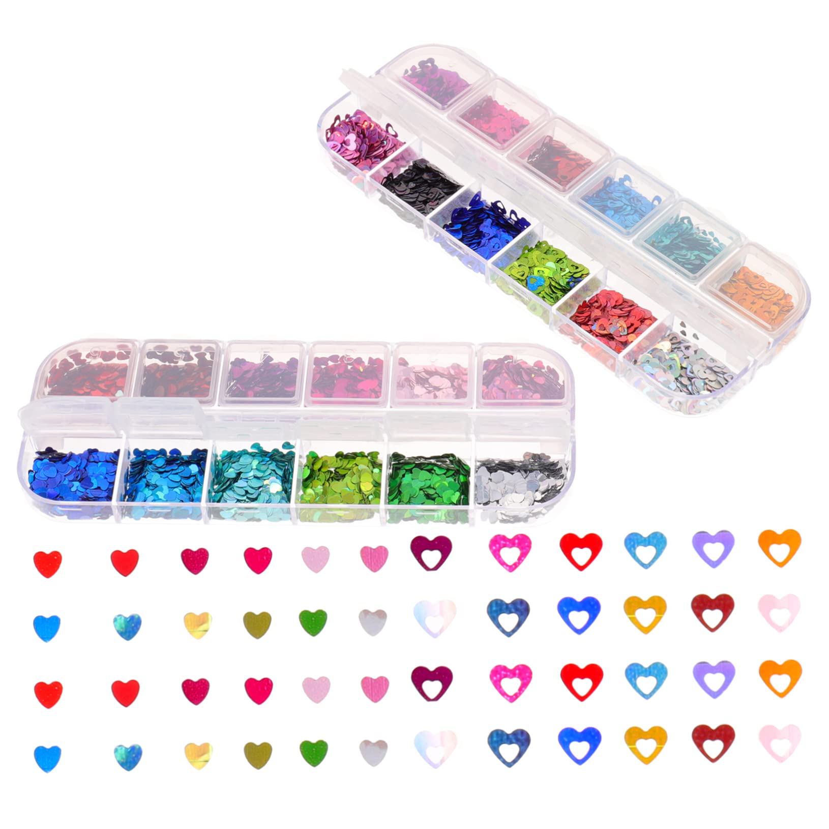 minkissy Decorazioni Unghie 8 Scatole Decorazione Delle Unghie Per Unghie Per Nail Art Gioielli Per Unghie Per Nail Art Forniture Per Unghie Ornamento Del Cuore Kit De Uñas Trucco Alieno