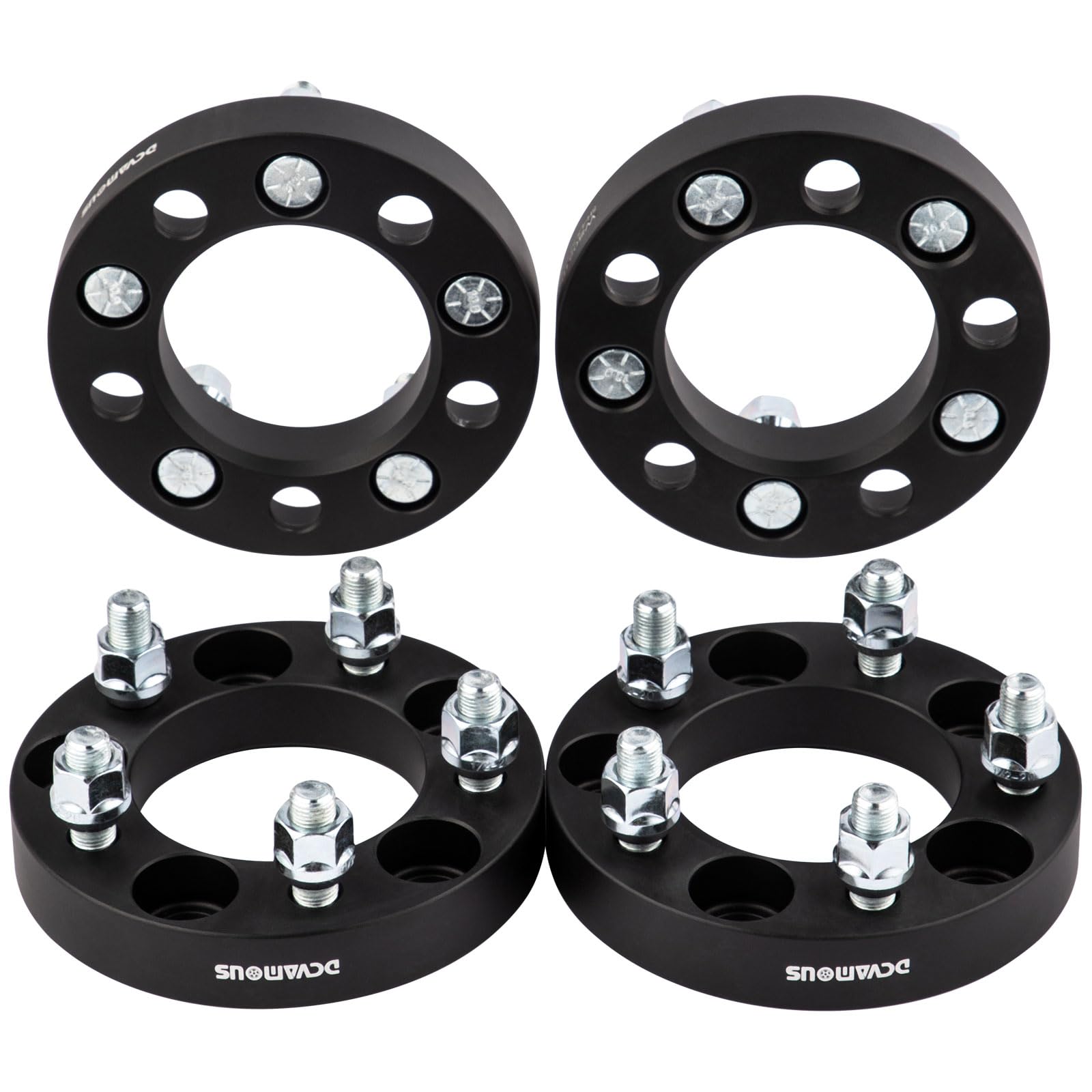 DCVAMOUS 4PC Black 5x120 to 5x115 Wheel Adapters 1 Inch 14x1.5 Studs Compatible with Chevy-Cadillac 5 Lug to 5x115 Wheels for 2010-2022 Camaro | 2014-2020 Impala | 2013-2016 Malibu | 2010-2017 Equinox