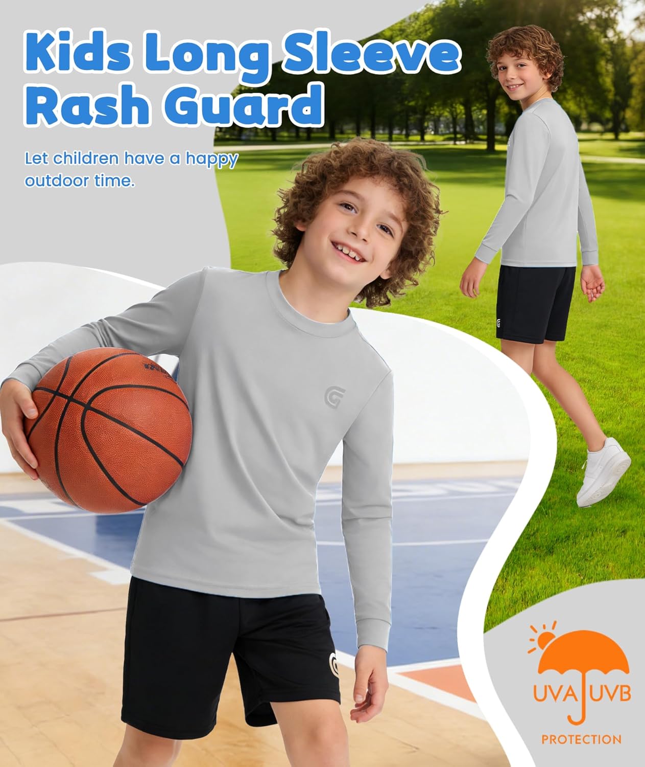 ZITY Rash Guard for Boys Swim Shirts Long Sleeve UPF 50+ Sun Protection Fishing Surfing Beach Shirts for Kids Girls - Image 6