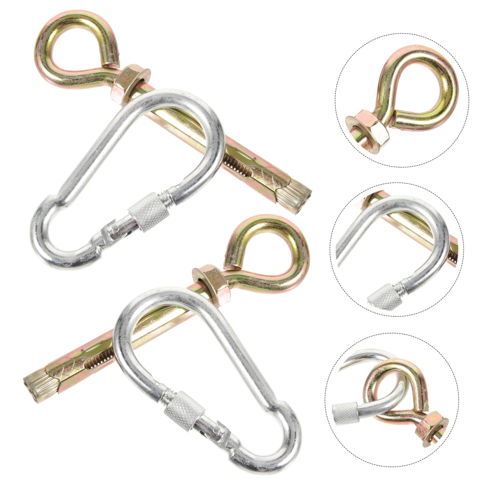 Gogogmee 1 Set Stainless Steel Basket Coat Hanger Heavy Duty Swing Hanger Sturdy Ceiling Hook