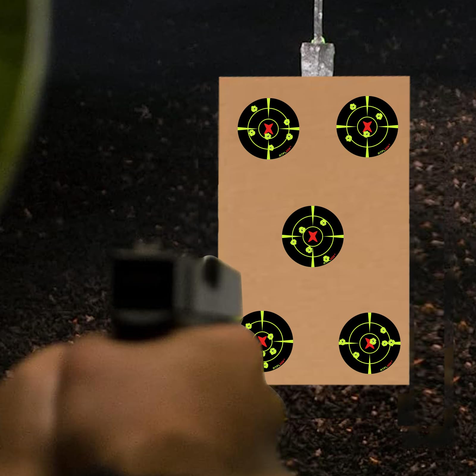 250 pezzi bersagli splatter autoadesivi con bersagli di carta da tiro reattivi all'impatto fluorescenti da 7,6 cm per esercitazioni di tiro con fucili, pistole, Airsoft