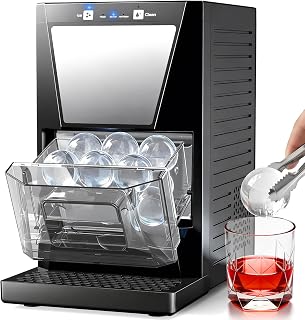 2'' Clear Ice Ball Maker Countertop,100 PCS/Day,Sphere Ice Maker with Automatic Cleaning,Crystal-Clear & Slow-Melting Ice Spheres for Cocktails & Whiskey