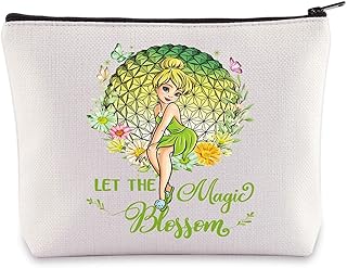 WZMPA Princess Tinker Bell Cosmetic Bag Tinker Bell Fans Gifts Let The Magic Bloom Makeup Zipper Pouch Bag Fairytale Movie Merchandise, Tinker Bell -Bloom