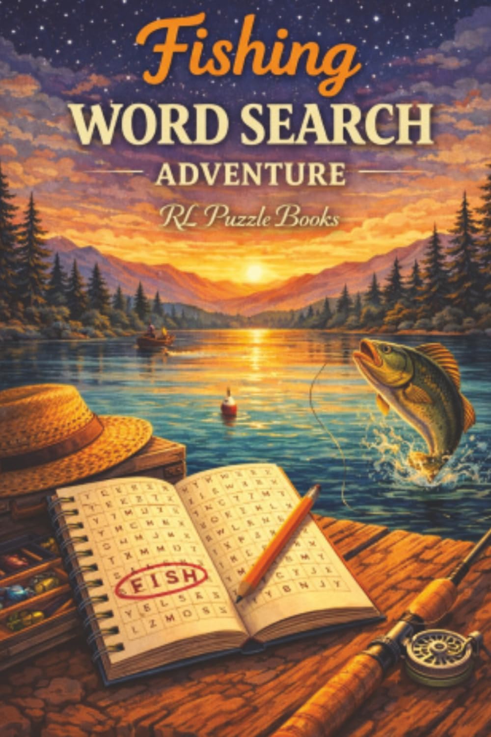Fishing Word Search: Fishing Adventure Puzzle Book for Adults & Teens Featuring Angling, Fish Species, Outdoor Nature, Lakes and Relaxing Brain Games