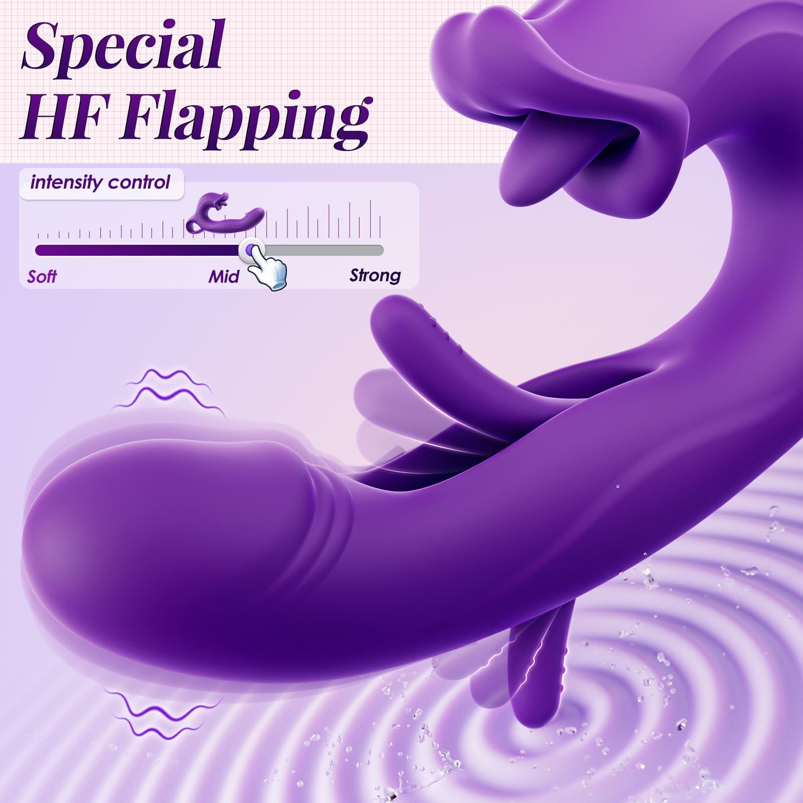 Koxten Tongue Toy for Women - Thrusting Vibrator Rose Sex Toy with 10 Vibrating & Thrusting & Licking Sex Toys for Woman G Spot Vibrator Adult Toys for Couples Thrusting Dildo for Female Adult Toy: Purple