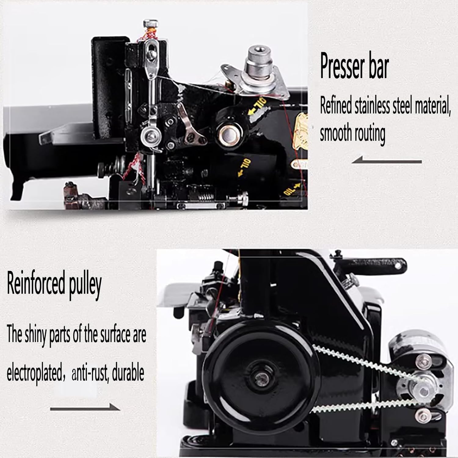 Overlock Sewing Machine, Sergers Machines with 3 Stitch Capability, Stitch Length: 1.5-3.2mm, Overlock Width :3.0-4.0mm, 3000 Stitches/Min, Maximum Sewing Thickness: 3.0mm, for Hemming Sewing