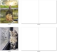 Vista 8 de The Best Card Company - 20 tarjetas surtidas de animales a granel en caja (4 x 5.12 pulgadas) (10 diseños, 2 de cada uno) - Aspiraciones