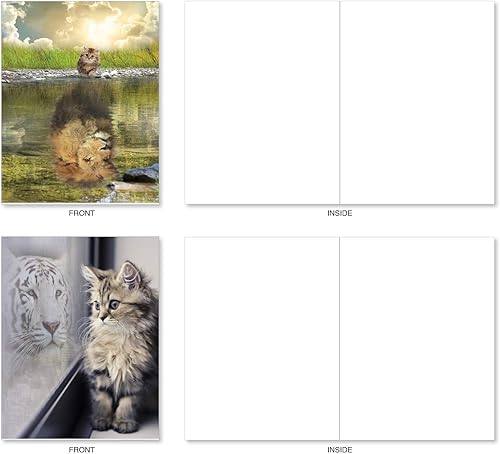 Miniatura 8 de The Best Card Company - 20 tarjetas surtidas de animales a granel en caja (4 x 5.12 pulgadas) (10 diseños, 2 de cada uno) - Aspiraciones