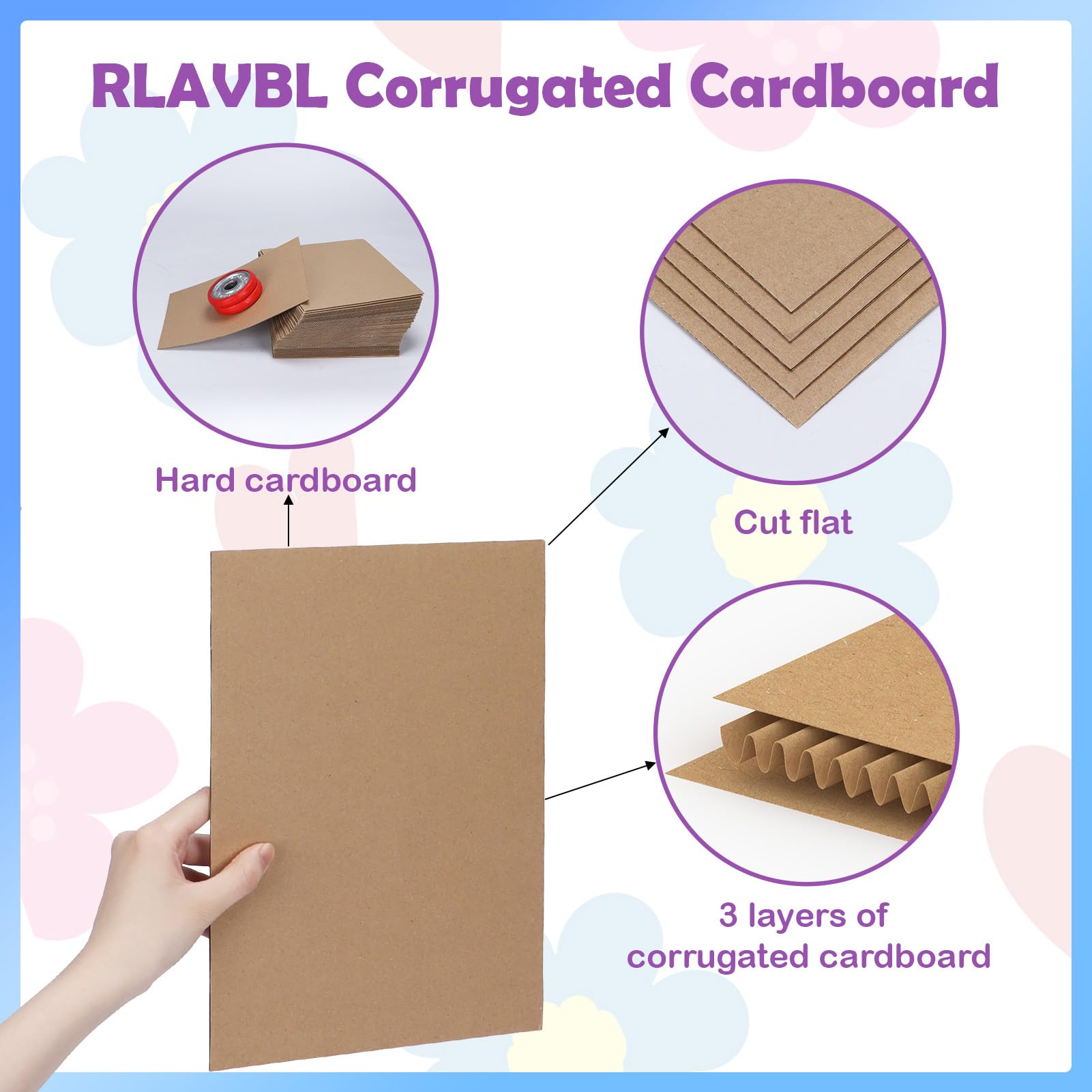 RLAVBL Confezione da 100 fogli di cartone ondulato da 21 x 28 cm, inserti piatti in cartone per spedizione, spedizione, imballaggio, artigianato fai da te