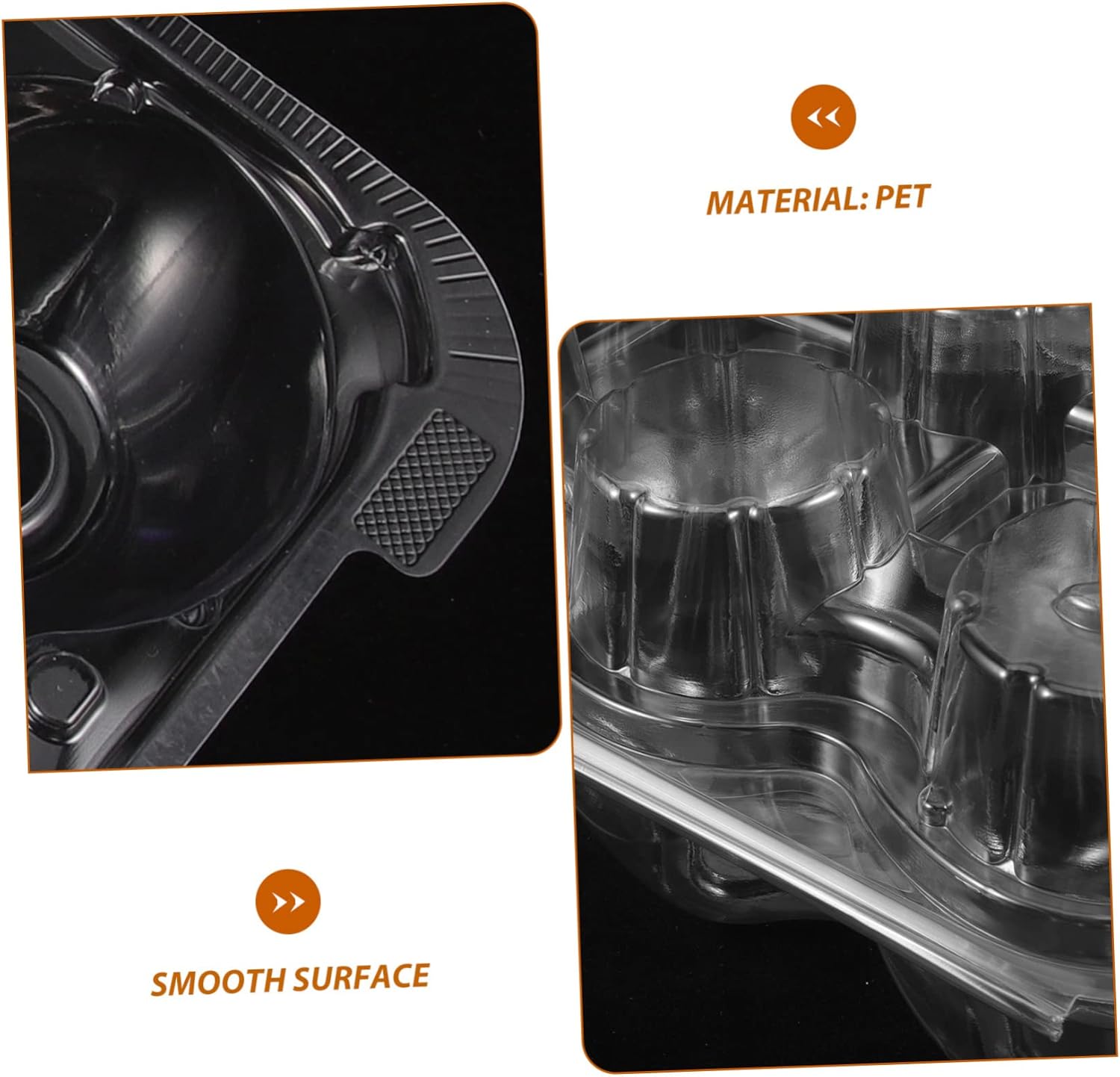 Cabilock 15pcs Transparent Cupcake Storage Container Multi-grid Muffin Holder for Parties and Events for Desserts Cake Shops and Catering Take-