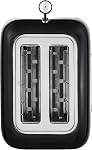 Salton Digital Touch Toaster 2 Slice | Smart Toaster with Touchscreen Controls | 7 Browning Levels 6 Presets Bagel Waffle Pastry | Wide Self Centering Slots | Removable Crumb Tray | Black (ET2170)