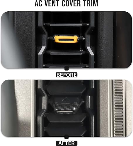 Miniatura 7 de Jimen Compatible con Ford Bronco 2021-2023, 4 piezas de cubierta de botón de ajuste de ventilación de aire de consola central (fibra de carbono)