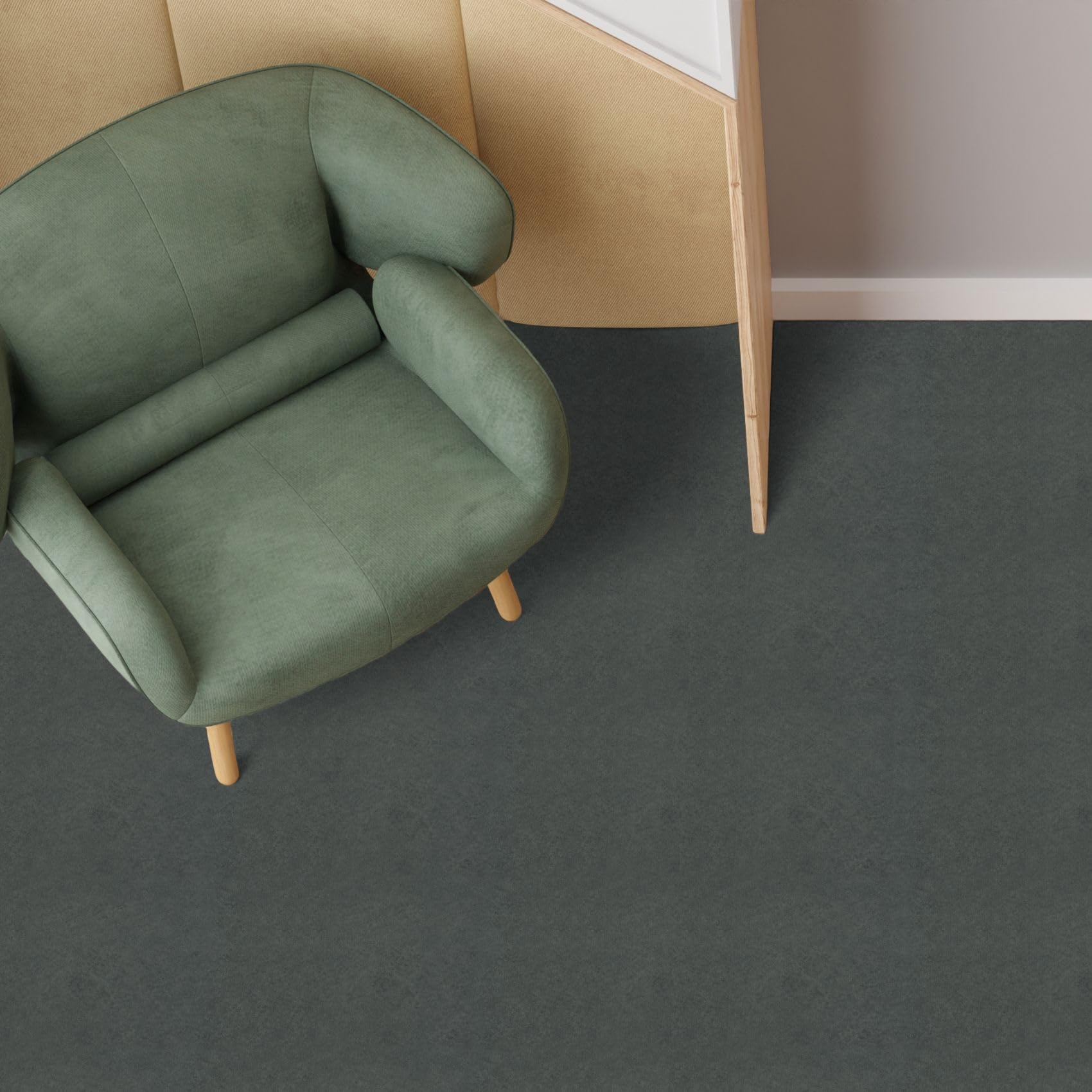PVC Bodenbelag Meterware Vinylboden Vinyl Bodenbelag Fußbodenbelag 140cm Breite Uni Betonoptik Anthrazit 260 x 140 cm