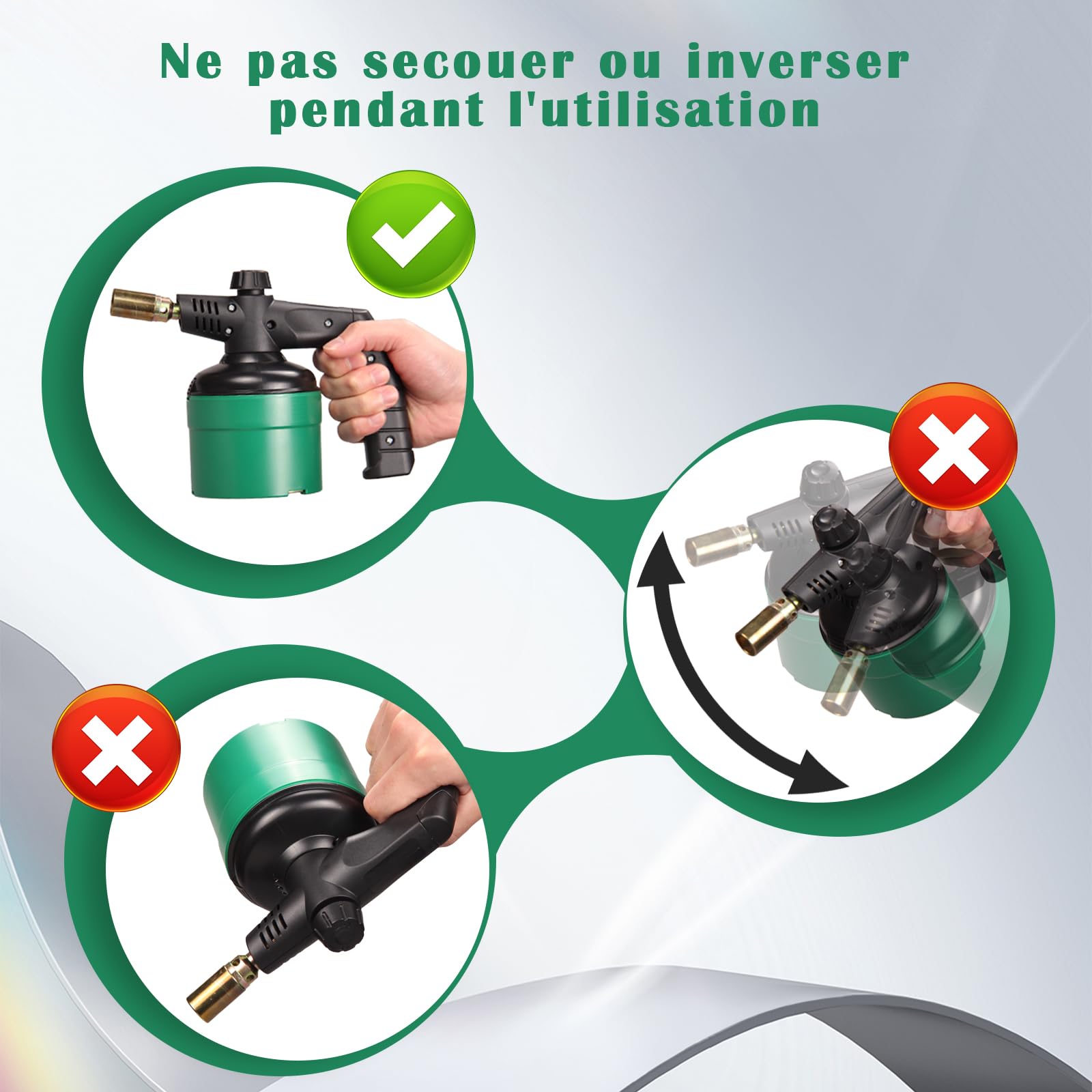 Lampe à Souder Multi-usages, 1200°C, pour la brasure, Bouteille de gaz de 190g comme carburant (Non inclus), Léger et pratique, Opération simple