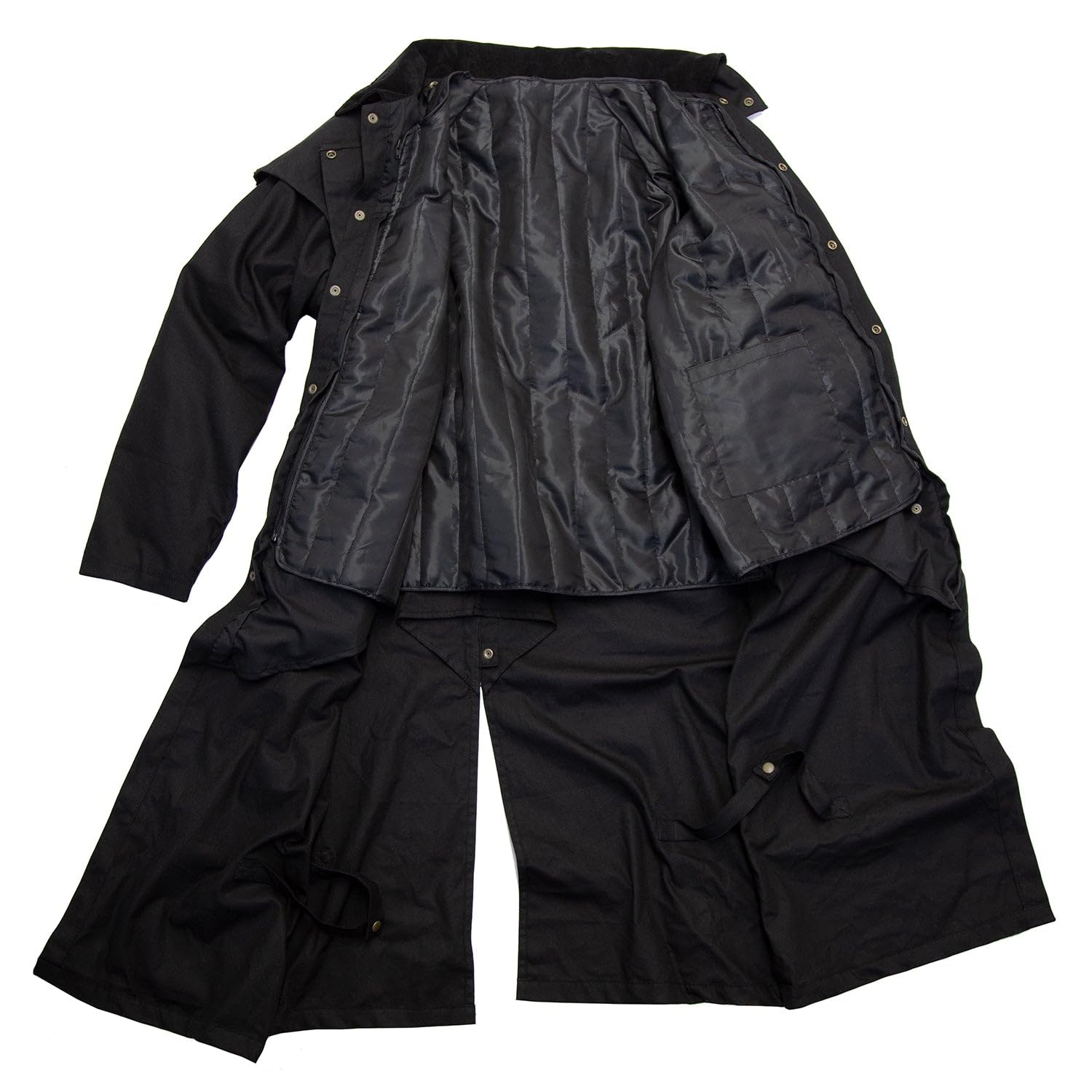 Outbacker Ölzeug Mantel mit herausnehmbaren Winter Innenfutter in schwarz & braun
