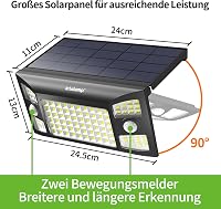 INTELAMP Napelemes Mozgásérzékelős Kültéri Lámpa 1300 LM, 2 db, IP65 Vízálló 4