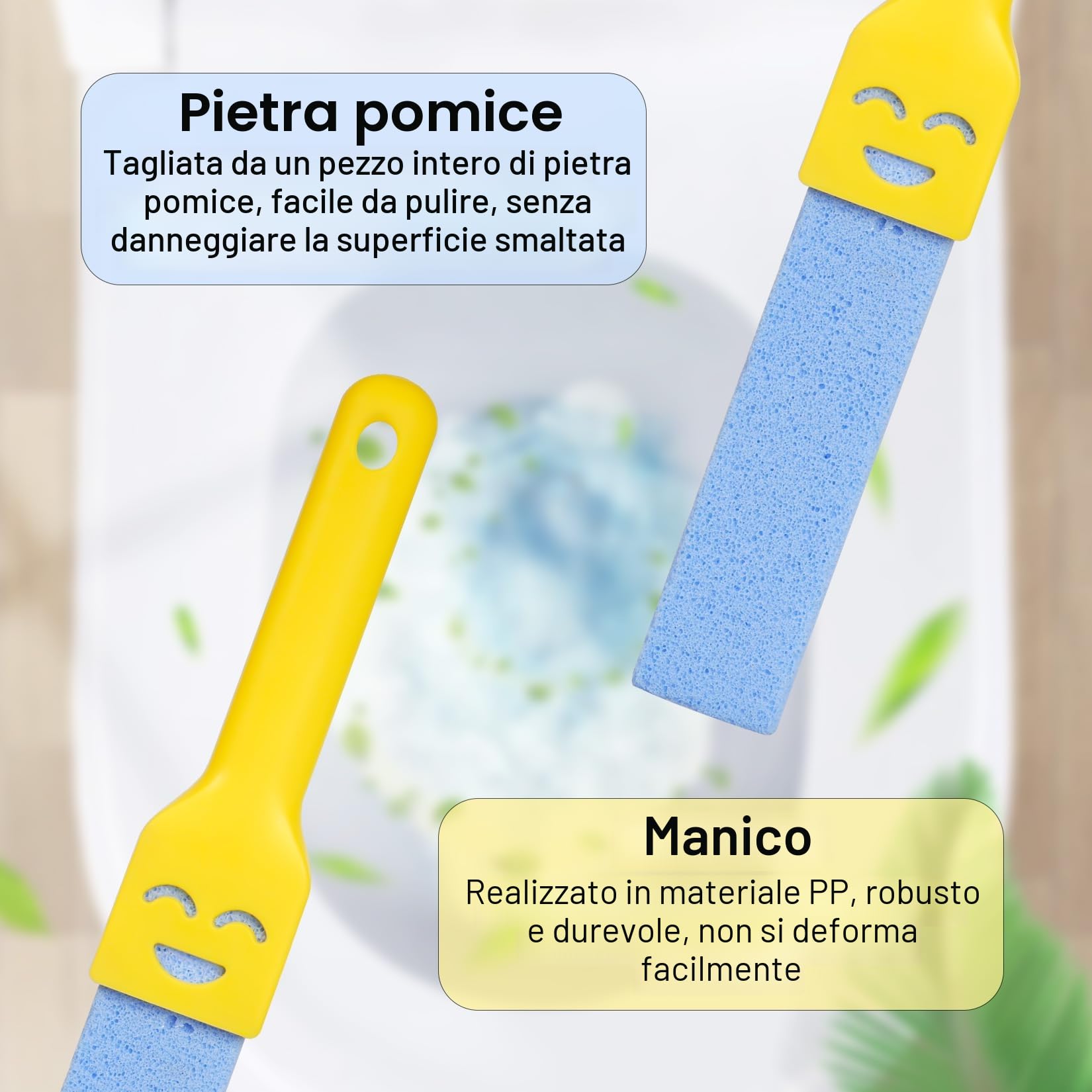 10 Pz Pietra Pomice per WC, Blocco Pietra Pulente Spazzole Bastone Naturale, Cleaning Block WC con 2 Maniglie per Pulizia di Piscine Bagno Cucina e Pumice Stone Cura dei Piedi