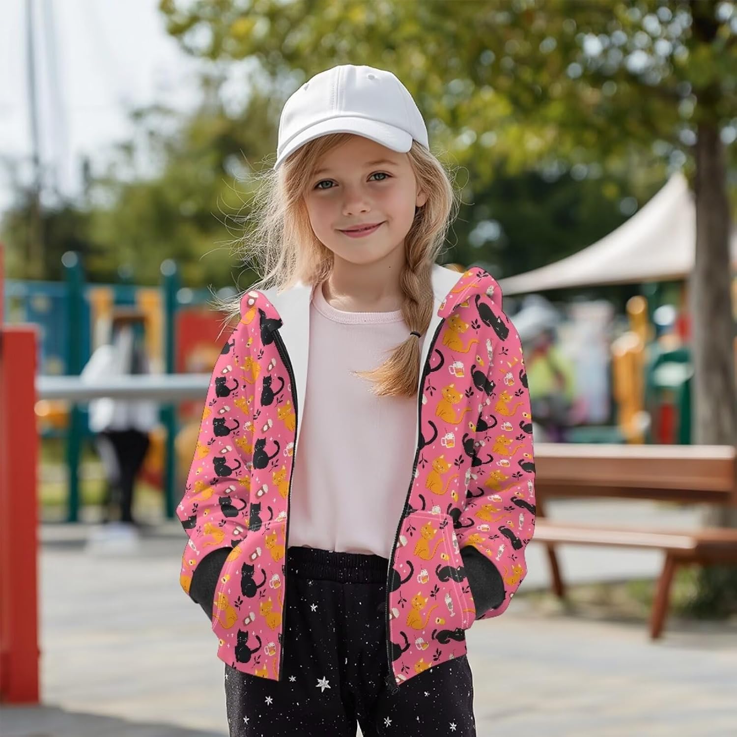 Kids Fleece Hooded Jacket Zip Up Hoodie Sweatshirt Long Sleeve Girls Sweatshirt Warm Hooded Top Activewear