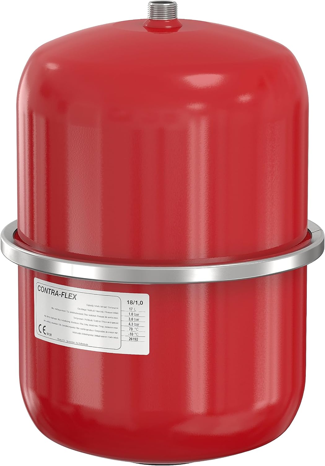 Flamco Contraflex Expansion Tank - 18 Litres / 1.5 [3bar] - Red - For Closed Circulation and Heating Air Conditioning Systems and Refrigeration Systems - 26173