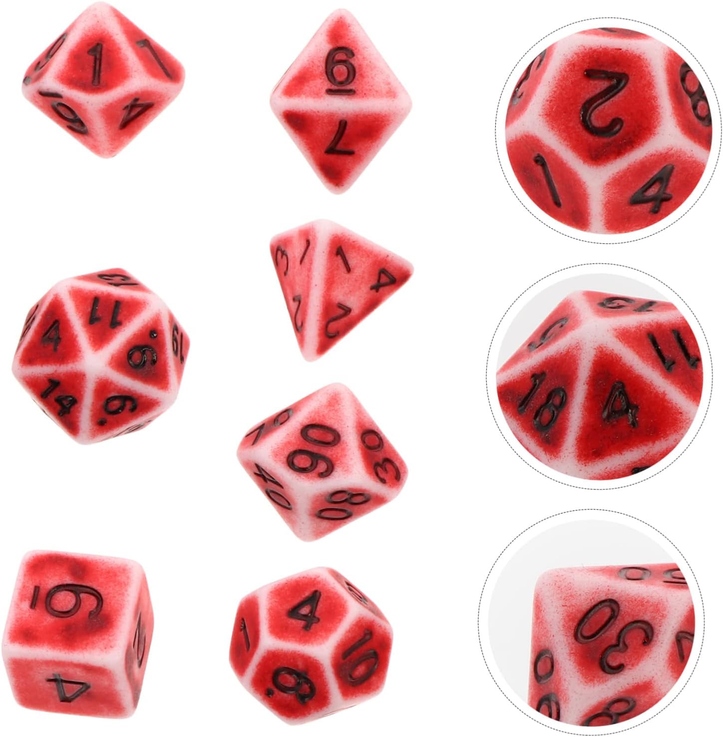 2 Sets 7pcs Vintage Faceted Dice Acrylic Dices Party Supplies Polyhedron Dices Funny Dice Game Props Polyhedral Dices Role Playing Game Dices Vintage Dices Board Game Dices