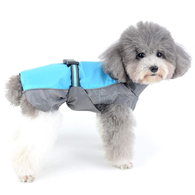 Ranphy - Impermeable para perros pequeños, chaqueta reflectante ajustable para cachorros de malla ligera…