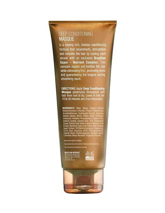 BRAZILIAN BLOWOUT Deep Conditioning Masque, Repair, Hydrate & Smooth, 8 oz