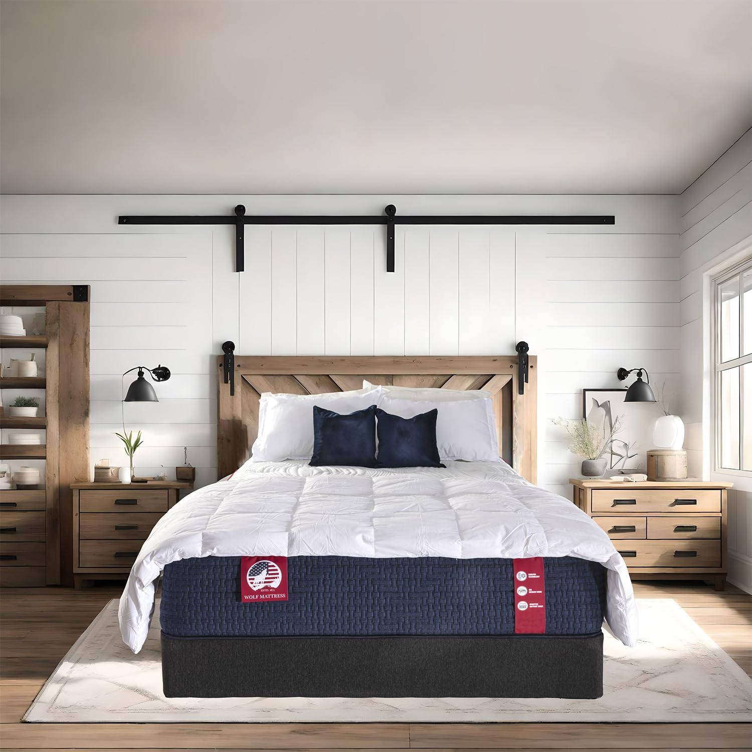 Wolf Queen Mattress - 13-Inch Premium Plush Memory Foam Hybrid Mattress with 9 Layers, Individually Wrapped Coil, Cooling Design, 101-Night Trial, Provides The Right Level of Comfort and Support