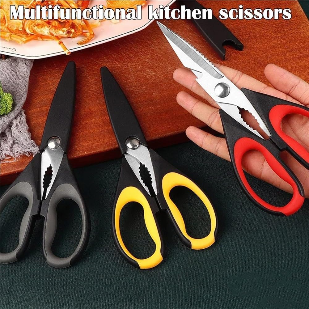 Kitchen Scissors, Multi-functional Stainless Steel Strong Meat Cutters, Bottle Opener, Walnut Cracker