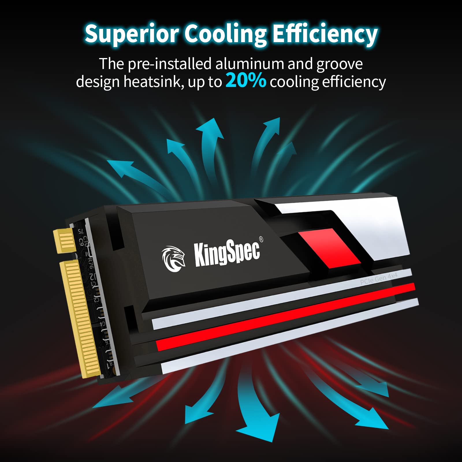 KingSpec SSD M.2 NVMe da 512 GB, SSD PCIe 4.0 NVMe Gen4 2280