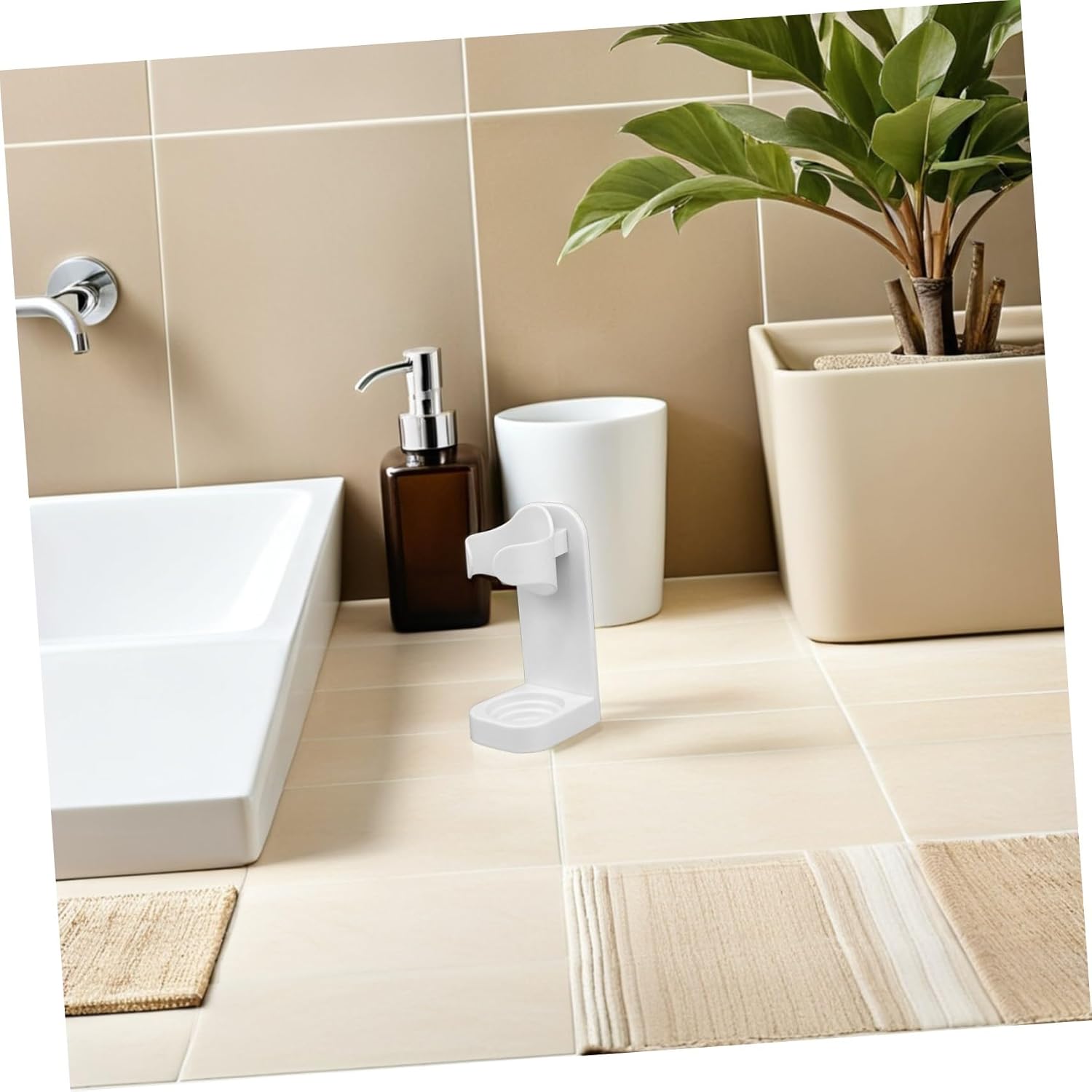 PRETYZOOM 2pcs Wall-Mounted Electric Toothbrush Holder Set Punch-Free ABS Bathroom Toothbrush Rack Easy Installation for Electric Space-Saving Design for Bathroom Storage image 4