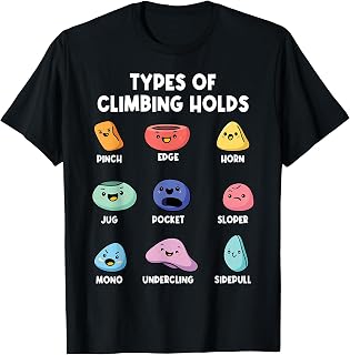 Types of Climbing Holds Indoor Rock Wall Bouldering T-Shirt