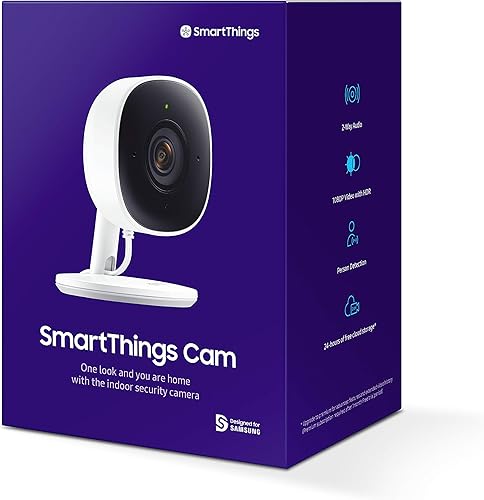 Miniatura 7 de Samsung SmartThings - Cámara de seguridad para interiores (GP-U999COVLBDA), video HD 1080P con HDR, visión nocturna, detección de movimiento