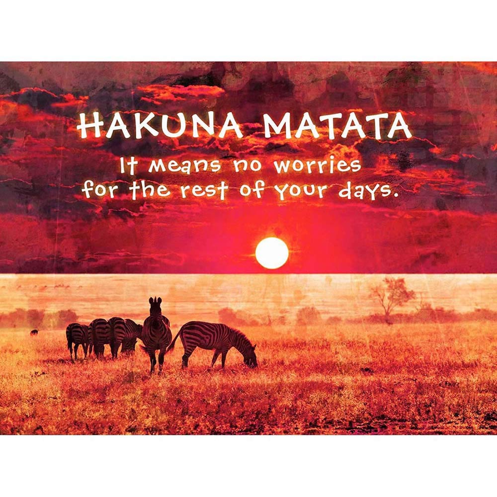 Wee Blue Coo Hakuna Matata No Worries Africa Quote Motivation Typography Art Print Poster Wall Decor 12X16 Inch