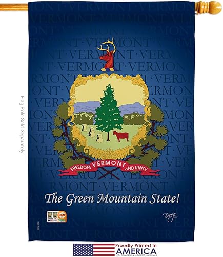 Miniatura 2 de Bandera de Estados Vermont House Regional Estados Unidos Territorios Americanos República País Particular Área Pequeña Decorativa Patio Banner Hecho