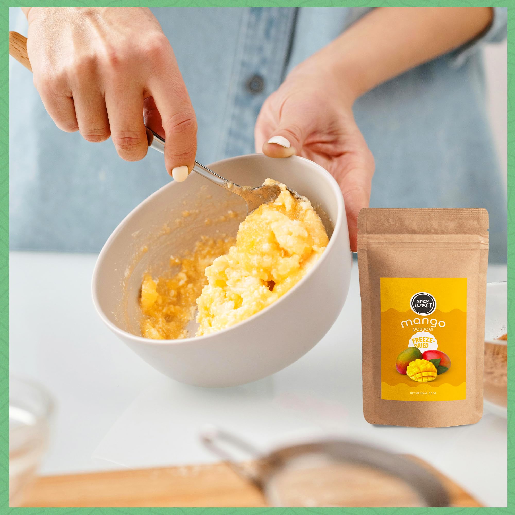 Spicy Welt Polvo de Mango Liofilizado 100g Natural Sin Endulzado