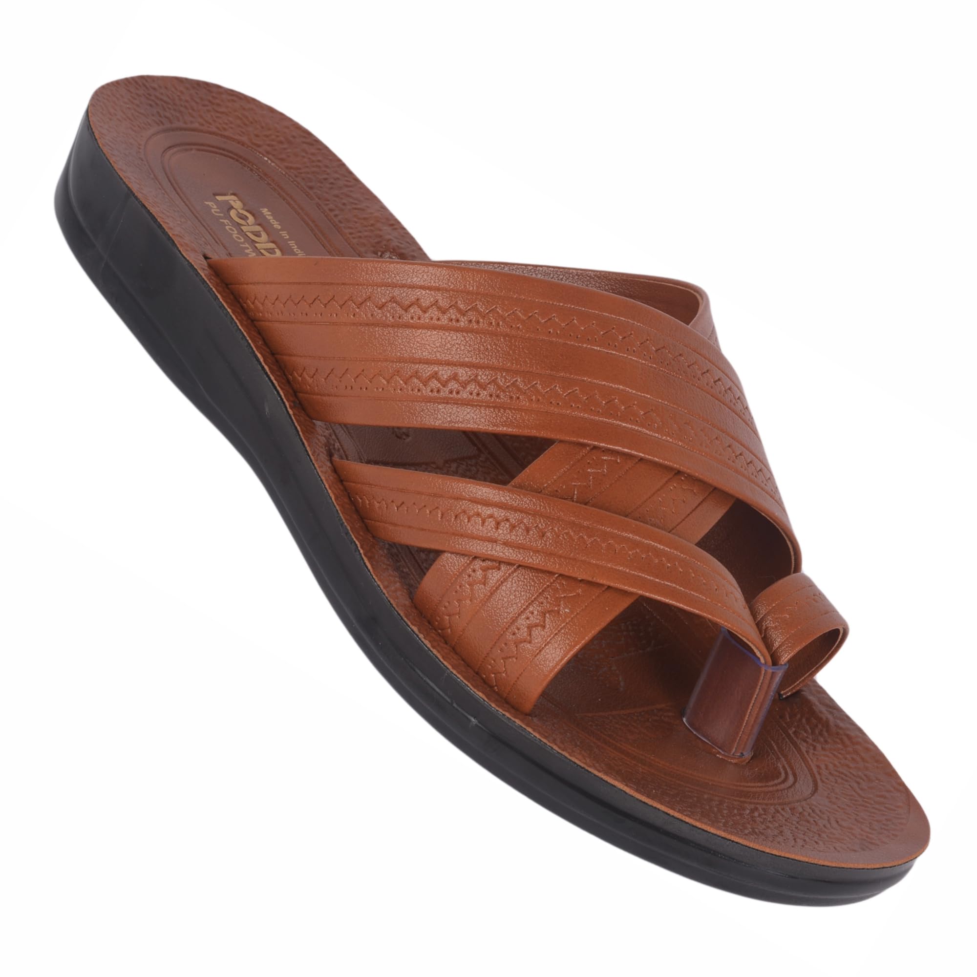 Poddar PU Slippers for Men | Comfortable Daily Use Footwear | Lightweight Anti-Skid Sandals with Soft Sole | Durable & Stylish Casual Chappal for Outdoor & Indoor Use-picture-17