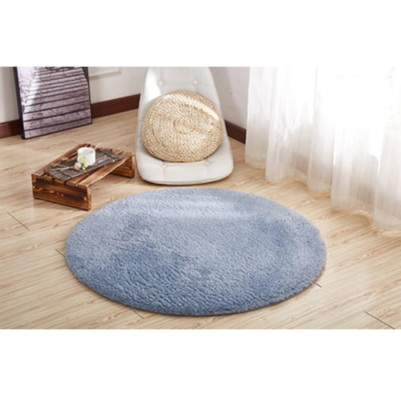 Amazon｜[イノヤ] ラグ 円形 洗える 丸 直径 200 サラふわ シャギー