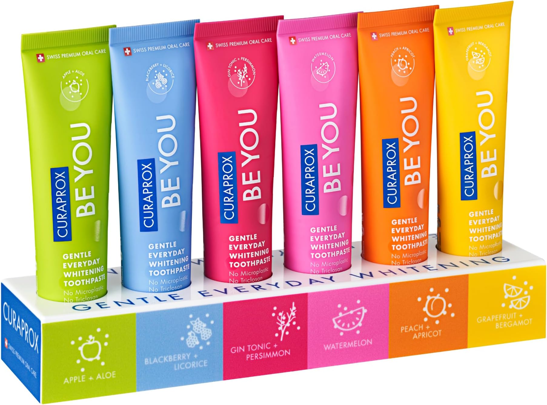 Curaprox Be You Six Taste Pack, Mini 950 ppm Fluoride Toothpaste Set