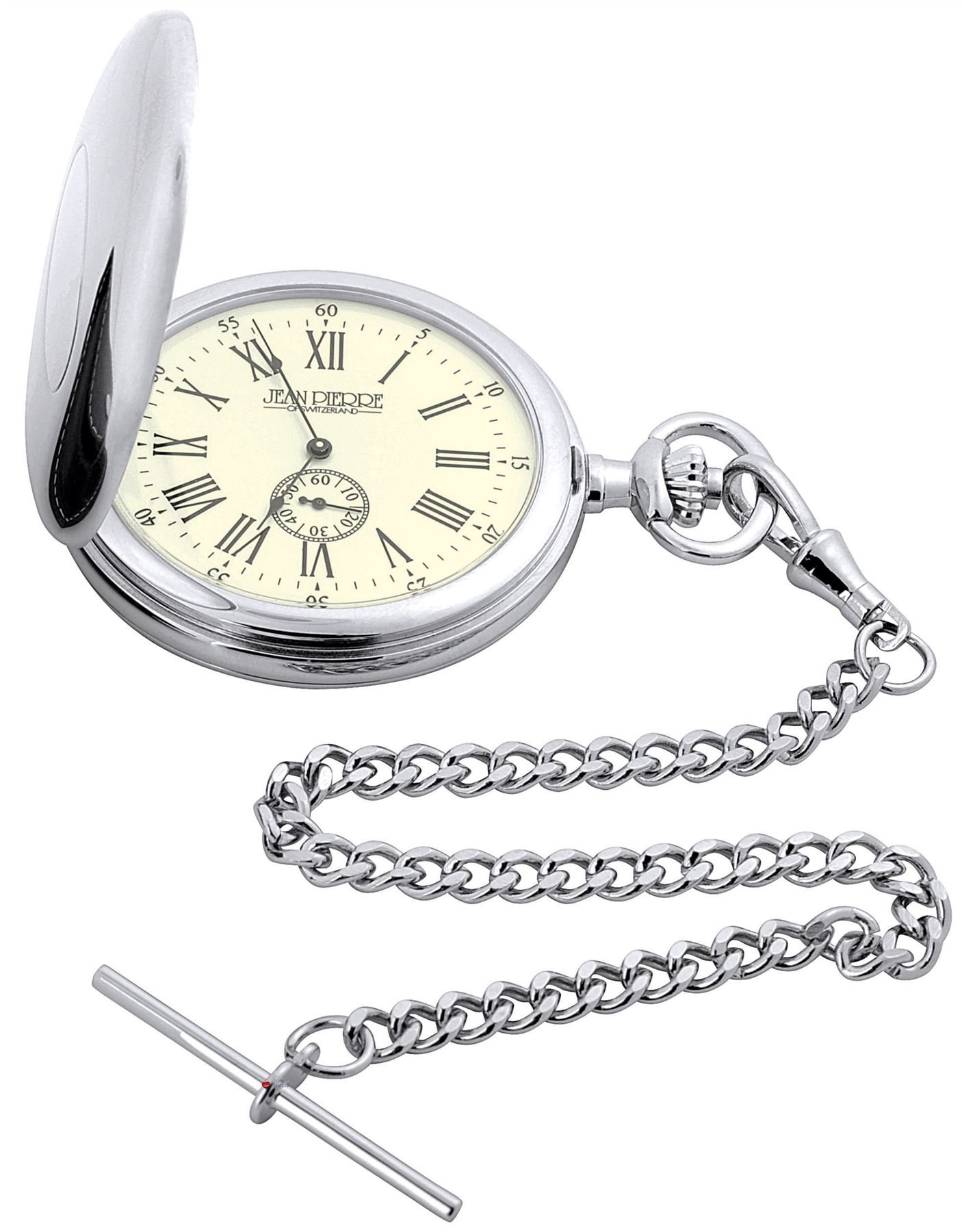 Montre à gousset haut de gamme avec chaîne Albert et étui cuir - 4