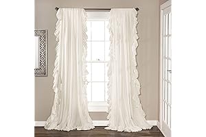 Lush Decor Reyna Ruffle Farmhouse Bedroom Curtains