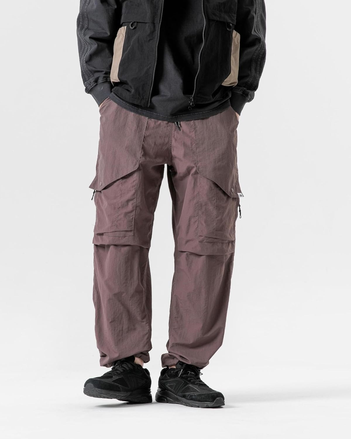 Parachute Cargo Pants Men Women–Lightweight&Fleece Lined Quick Dry Joggers Drawstring Tactical Pants for Hiking