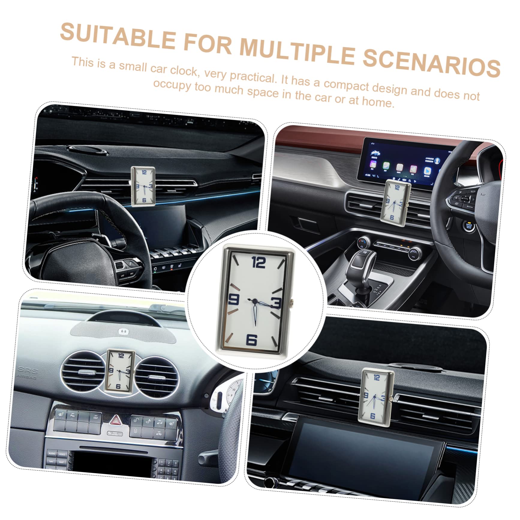 Gatuida 5stücke Klein Quadratische Auto Armaturenbrettuhr Selbstklebende Analoge Uhr Für Lüftungsschlitze Installieren Für Präzise Zeitkontrolle Fahrt