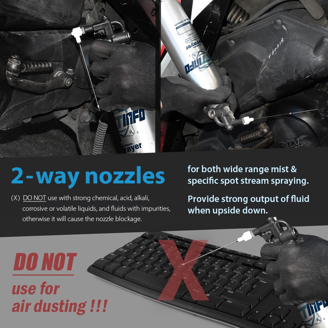 FIRSTINFO A1638L | 1000ml | Aluminiowa butelka | Pneumatyczny rozpylacz wielokrotnego użytku | Aerozol wielokrotnego użytku